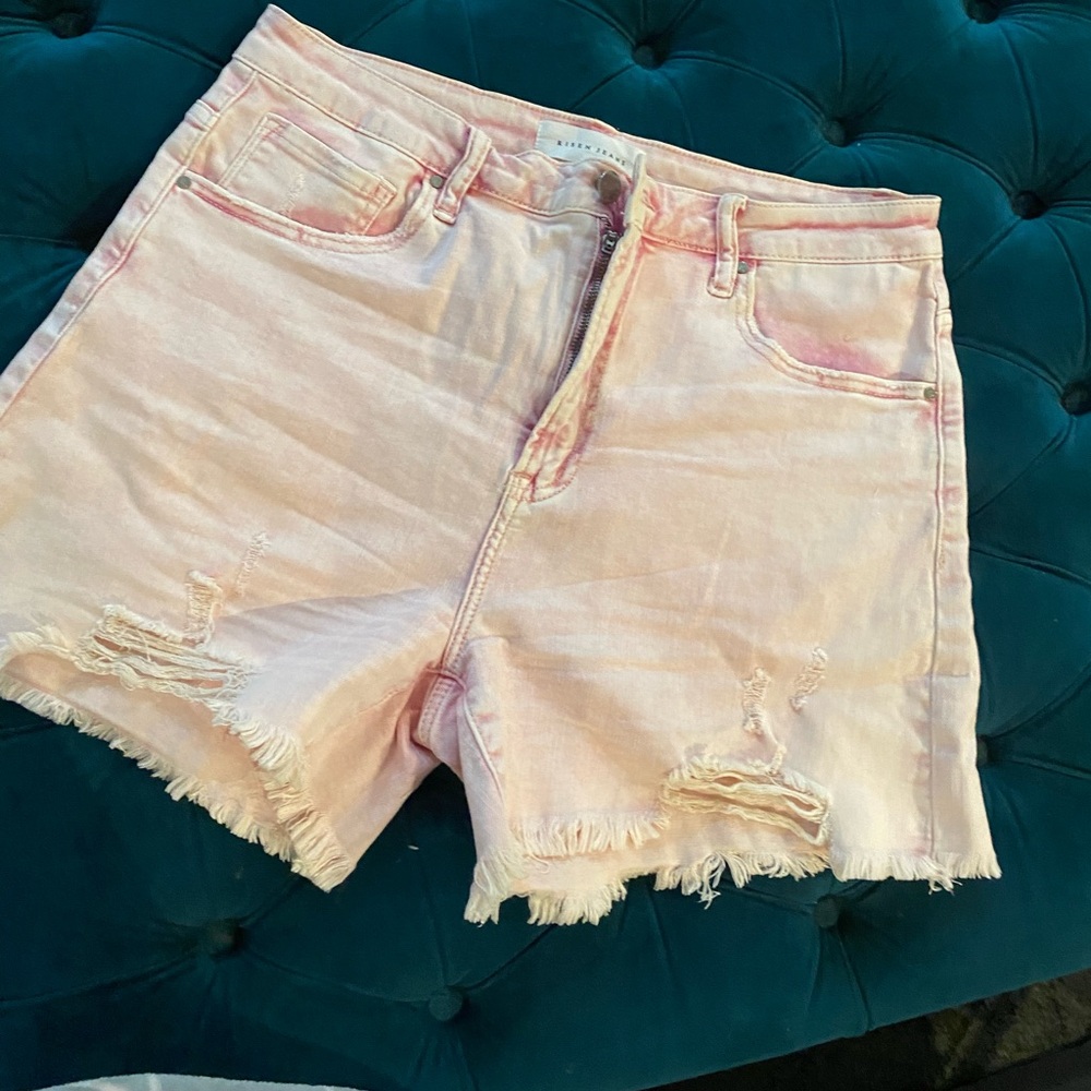Risen denim pink jean short